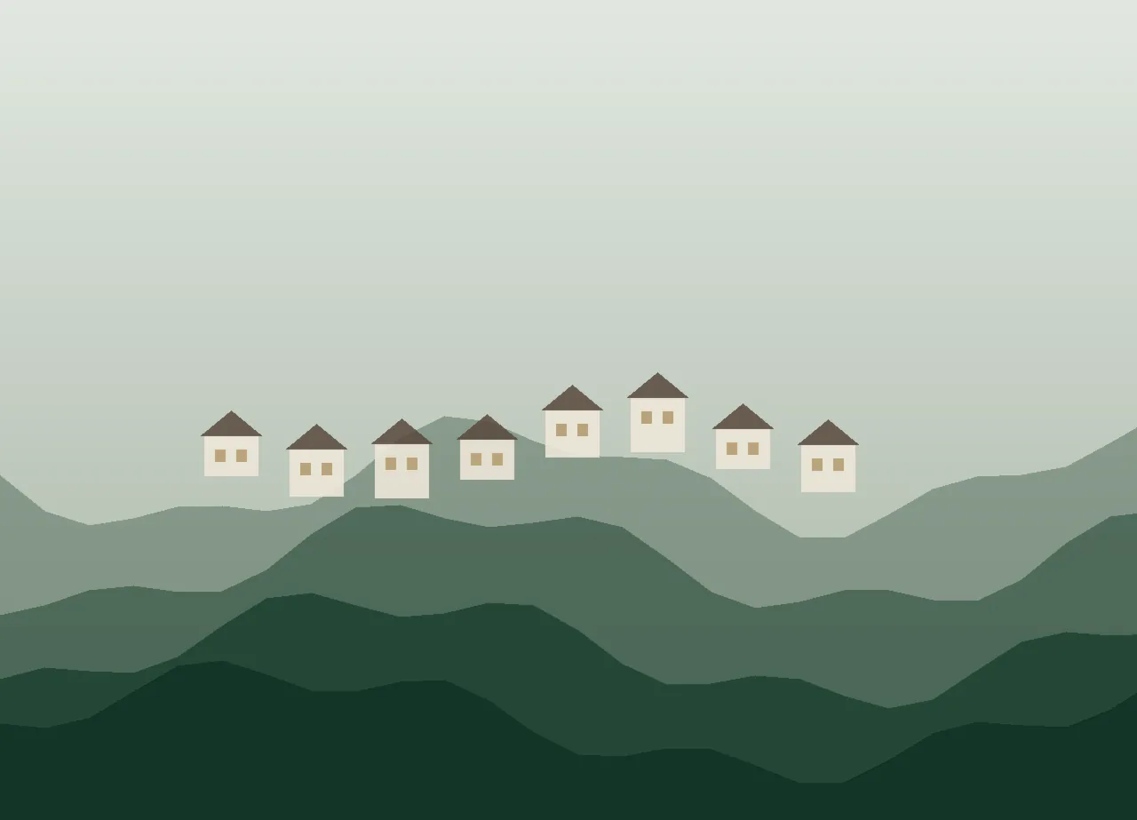 Illustrative Shimla valley hillside view